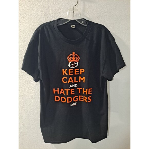 Gildan San Francisco Giants Keep Calm and Hate the Dodgers T-Shirt Casual Large - Picture 1 of 8